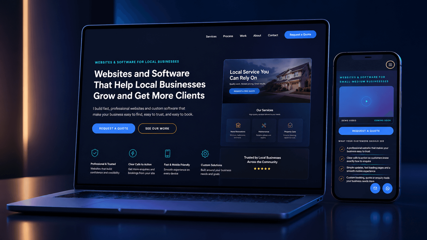 Preview of a premium business website design
