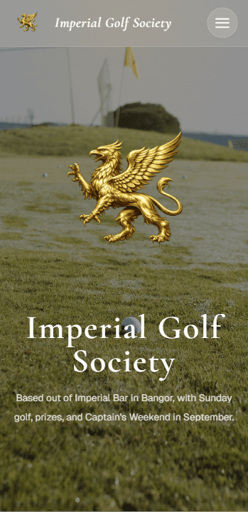 Imperial Golf Society mobile website preview